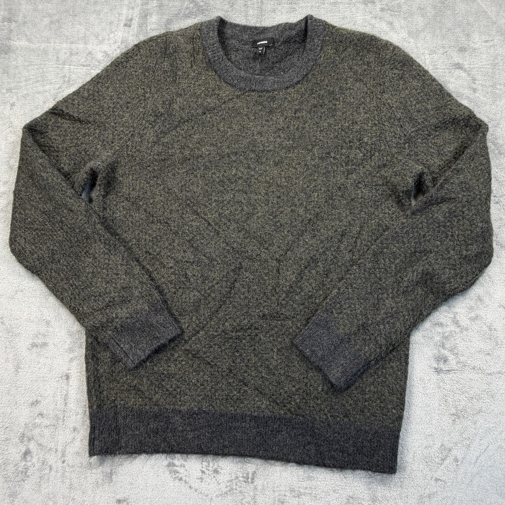Express Mens Medium Crewneck Sweater Gray Textured Knit Pullover NWT